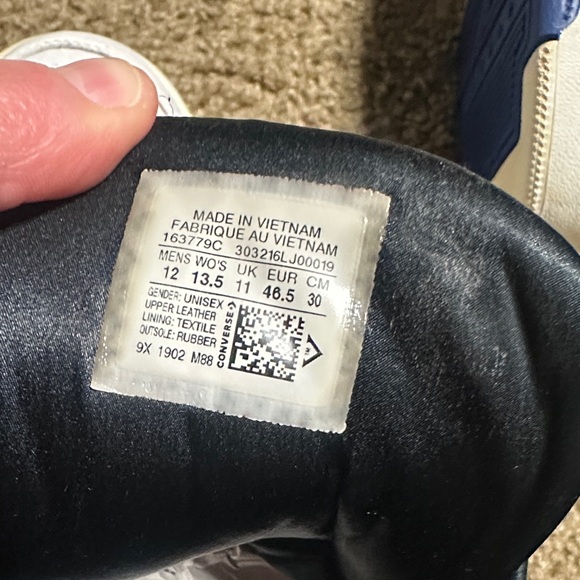 Cons Converse - retro mens' White and Blue Sneakers size 12 - Picture 7 of 7
